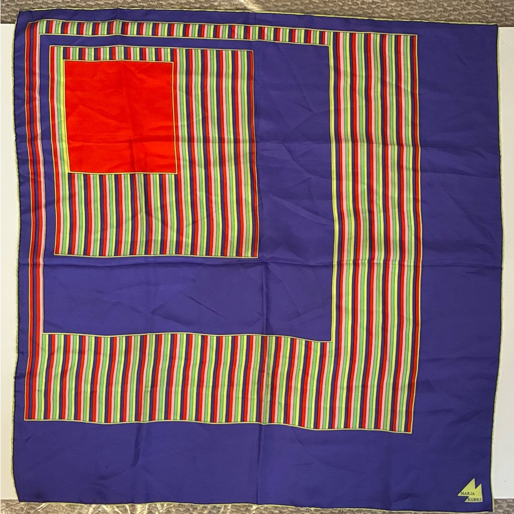 Colorful Striped Silk Scarf